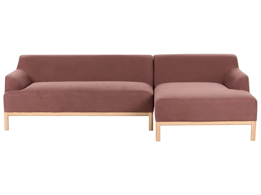 Corner Sofa 3 Seater Fabric Burgundy Left Hand Azuri