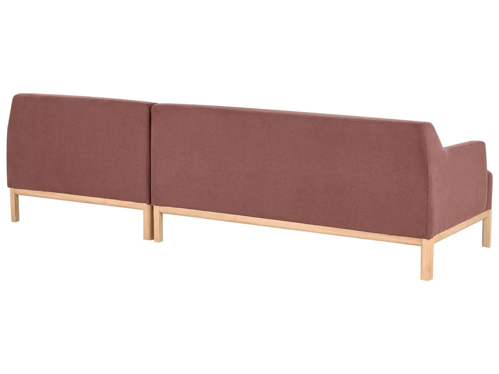 Corner Sofa 3 Seater Fabric Burgundy Left Hand Azuri