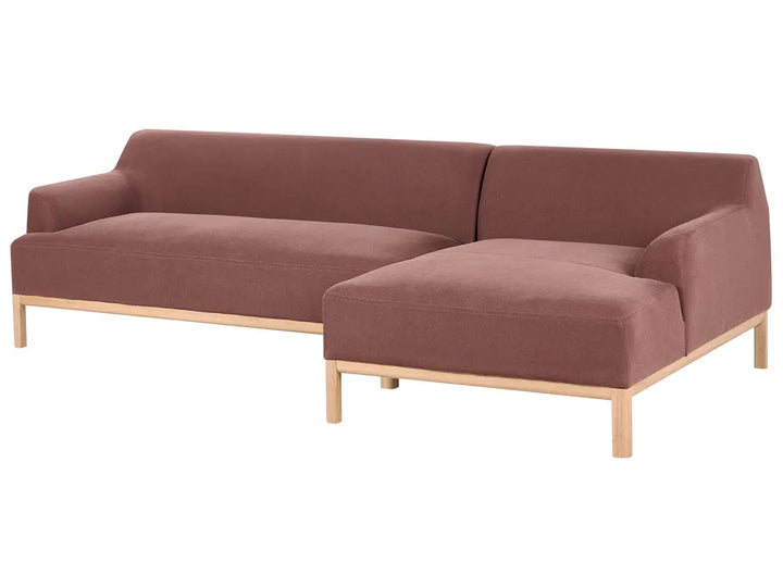 Corner Sofa 3 Seater Fabric Burgundy Left Hand Azuri