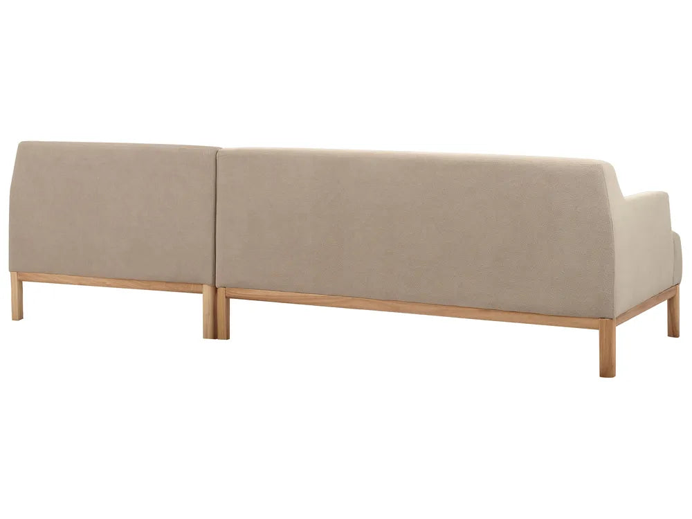 Corner Sofa 3 Seater Fabric Taupe Left Hand Azuri