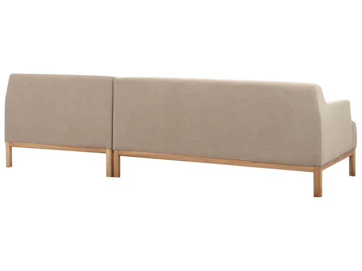 Corner Sofa 3 Seater Fabric Taupe Left Hand Azuri