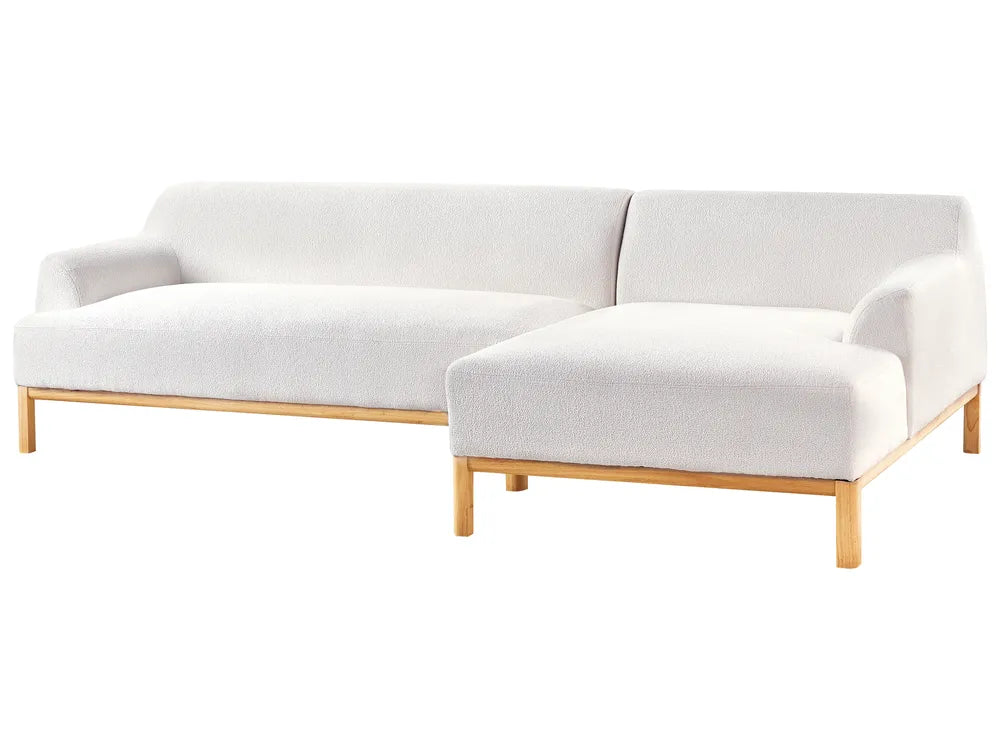 Corner Sofa 3 Seater Boucle Off-White Left Hand Azuri