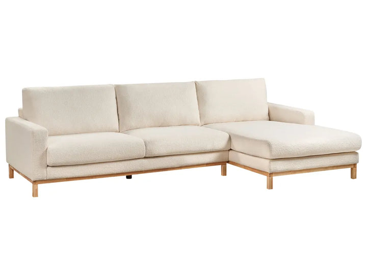 Corner Sofa 4 Seater Boucle White Left Hand Deavan