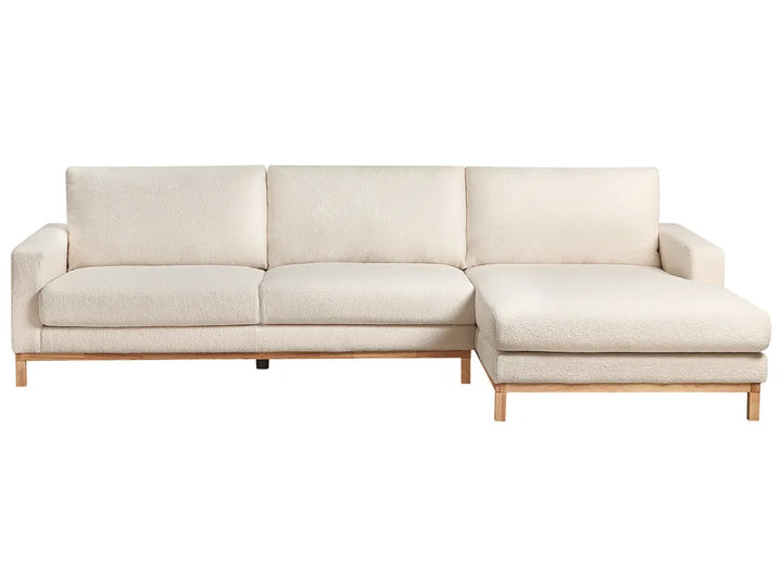 Corner Sofa 4 Seater Boucle White Left Hand Deavan
