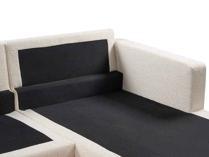 Corner Sofa 4 Seater Boucle White Left Hand Deavan