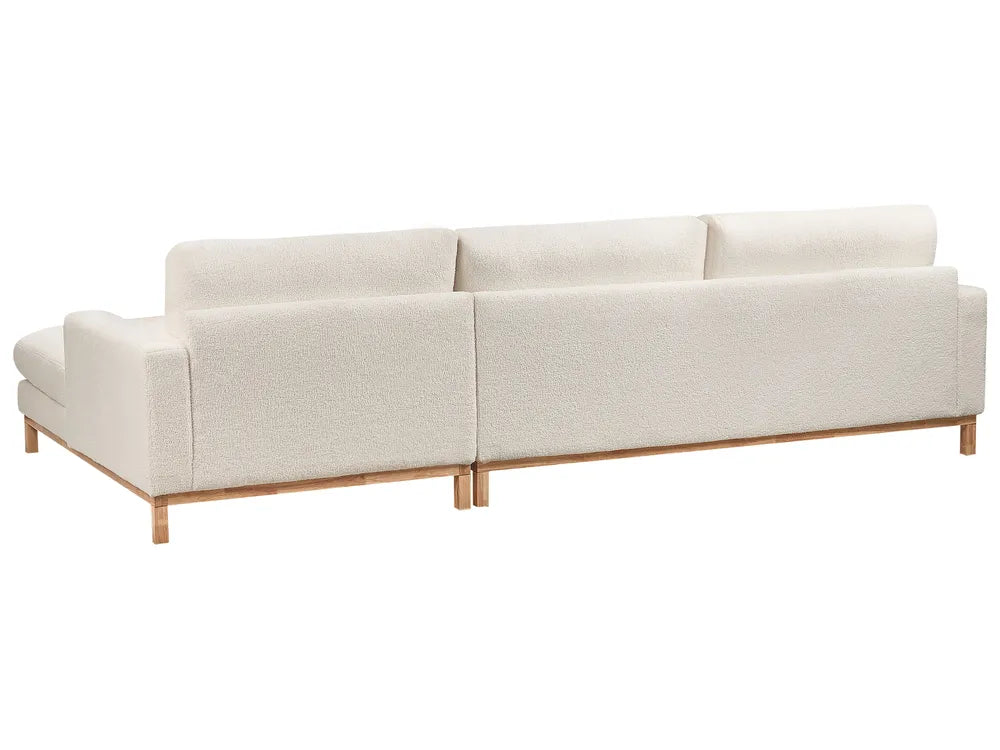 Corner Sofa 4 Seater Boucle White Left Hand Deavan