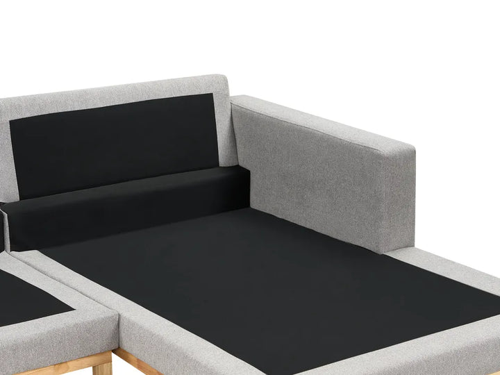 Corner Sofa 4 Seater Fabric Grey Left Hand Deavan