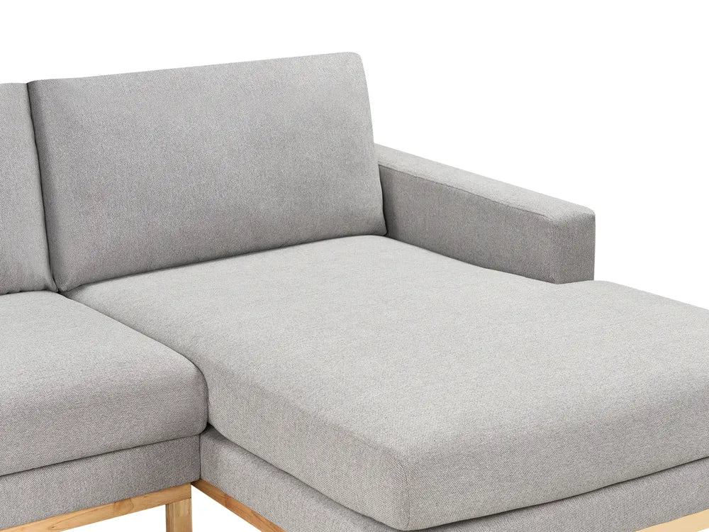 Corner Sofa 4 Seater Fabric Grey Left Hand Deavan