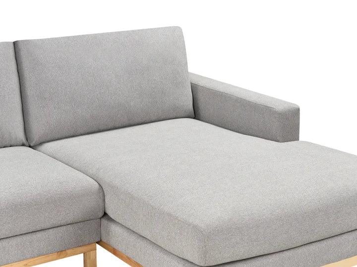 Corner Sofa 4 Seater Fabric Grey Left Hand Deavan