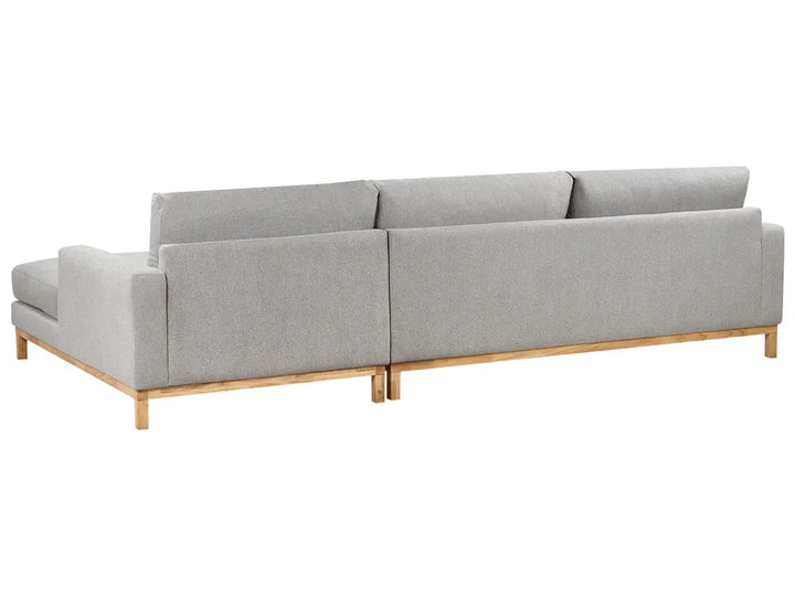Corner Sofa 4 Seater Fabric Grey Left Hand Deavan