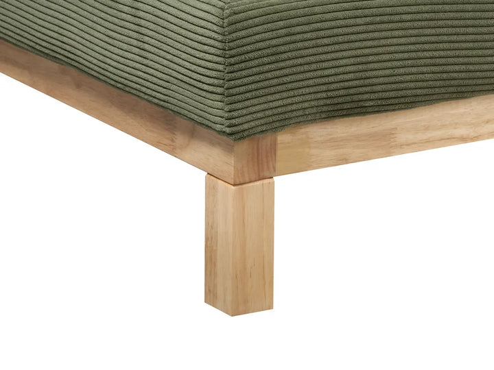 Corner Sofa 4 Seater Corduroy Green Left Hand Deavan