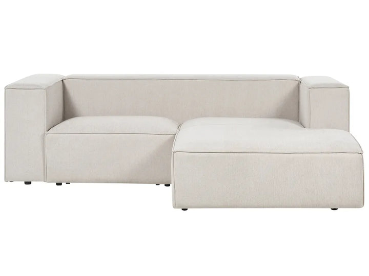 Corner Sofa 4 Seater Fabric Beige Right Hand Thremo