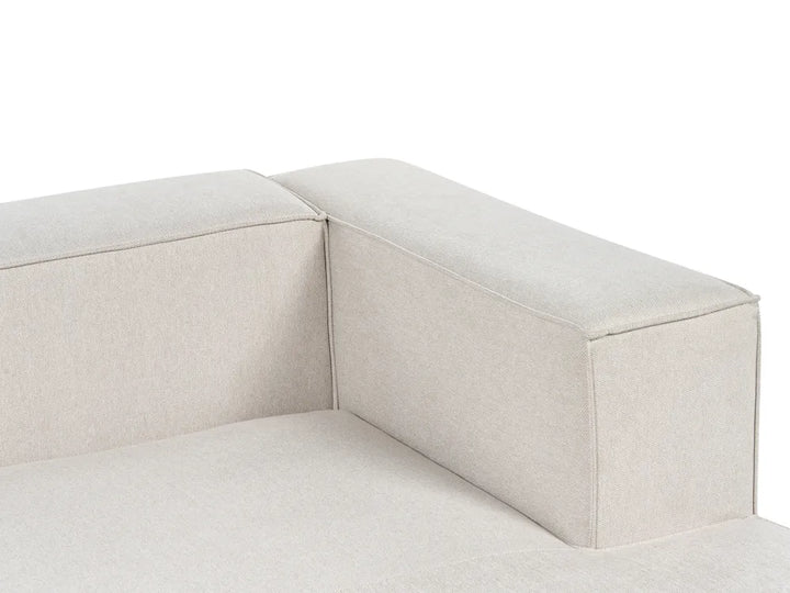 Corner Sofa 4 Seater Fabric Beige Left Hand Thremo