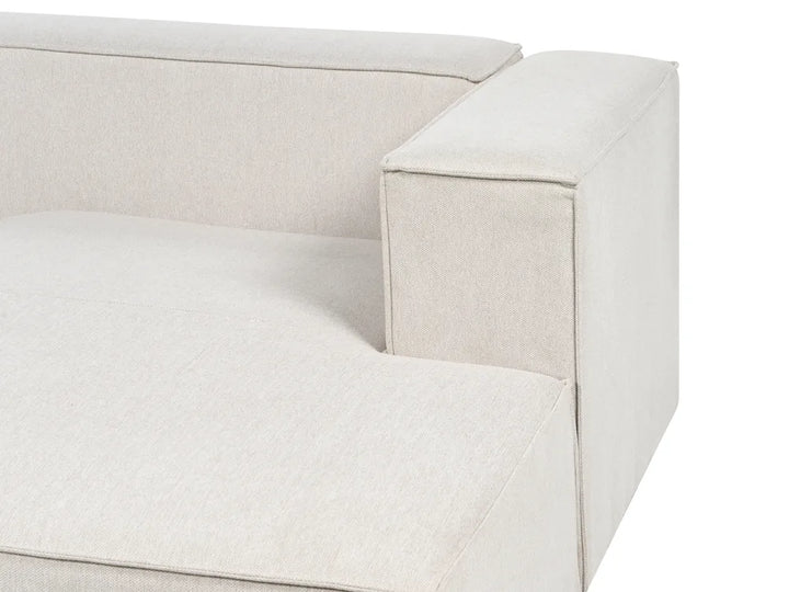 Corner Sofa 4 Seater Fabric Beige Left Hand Thremo