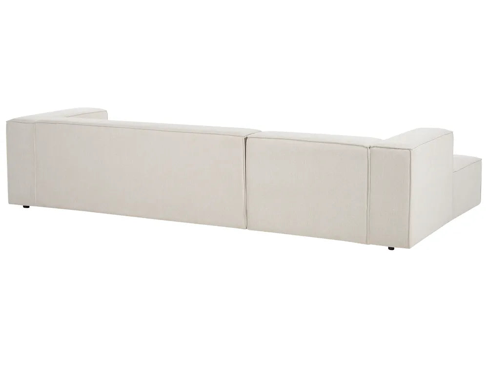 Corner Sofa 3 Seater Fabric Light Beige Right Hand Chambord