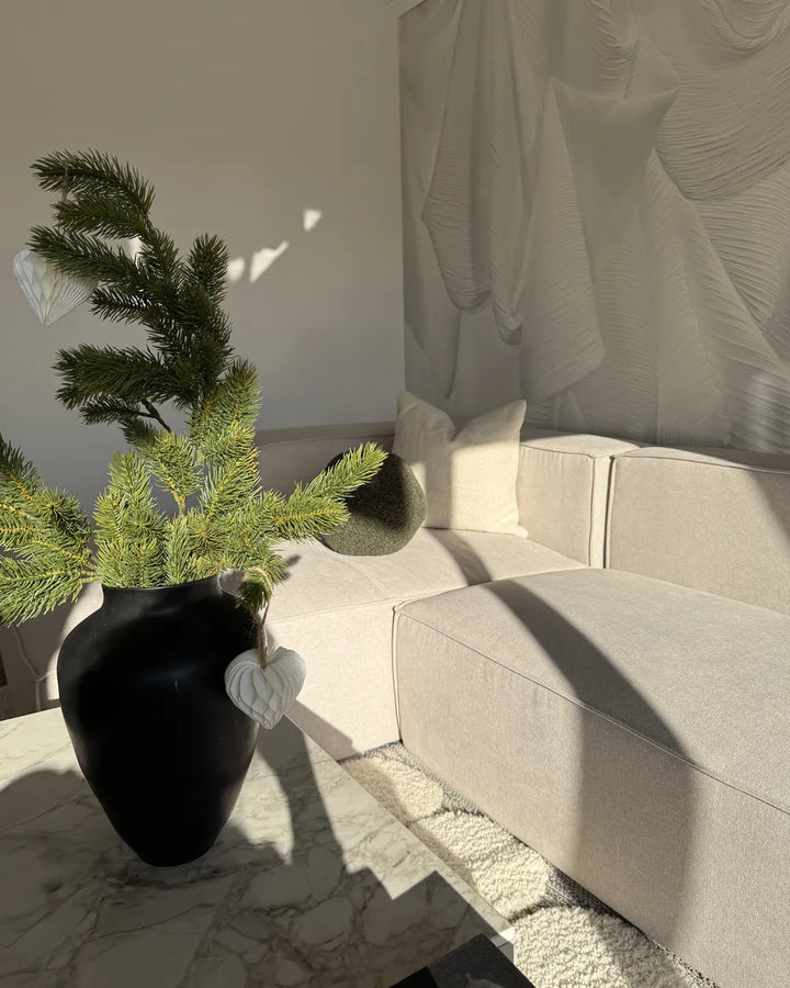 Corner Sofa 3 Seater Fabric Light Beige Right Hand Chambord