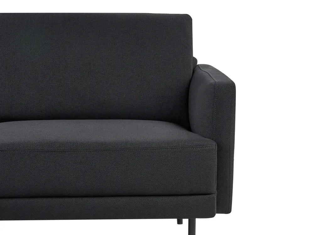 Corner Sofa 2 Seater Fabric Black Right Hand Shayle