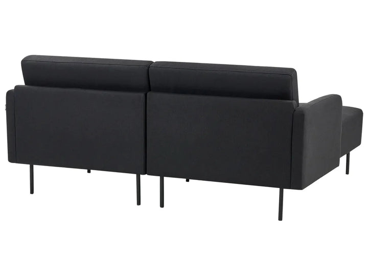Corner Sofa 2 Seater Fabric Black Right Hand Shayle
