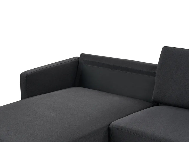 Corner Sofa 2 Seater Fabric Black Right Hand Shayle