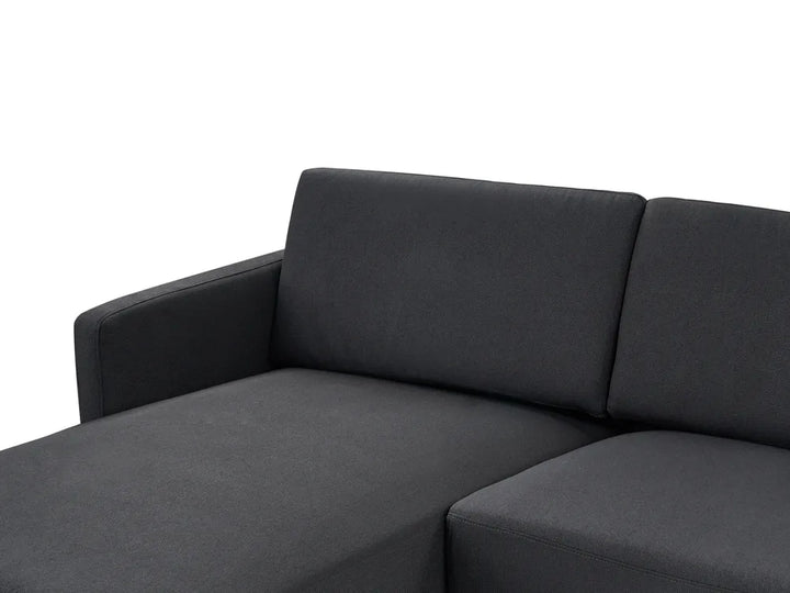 Corner Sofa 2 Seater Fabric Black Right Hand Shayle