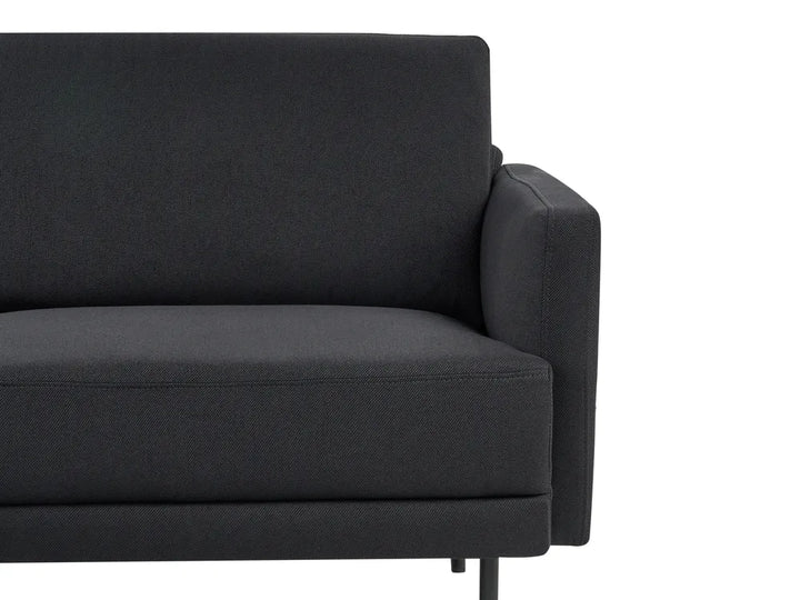 Corner Sofa 2 Seater Fabric Black Right Hand Shayle