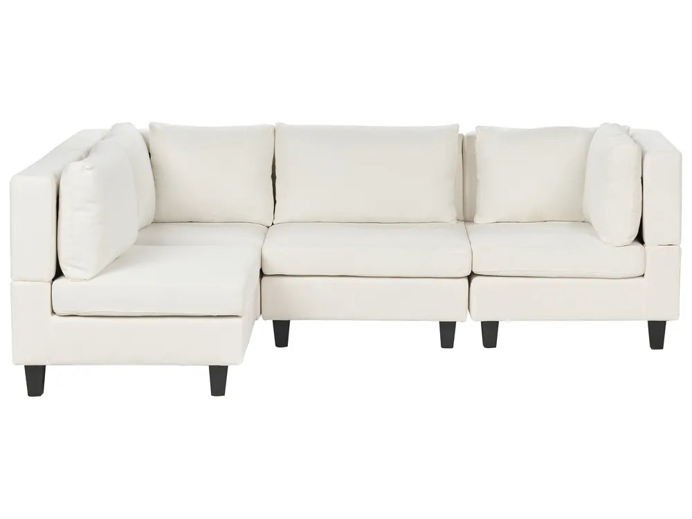 Modular Corner Sofa 4 Seater Fabric Off-White Right Hand Turella
