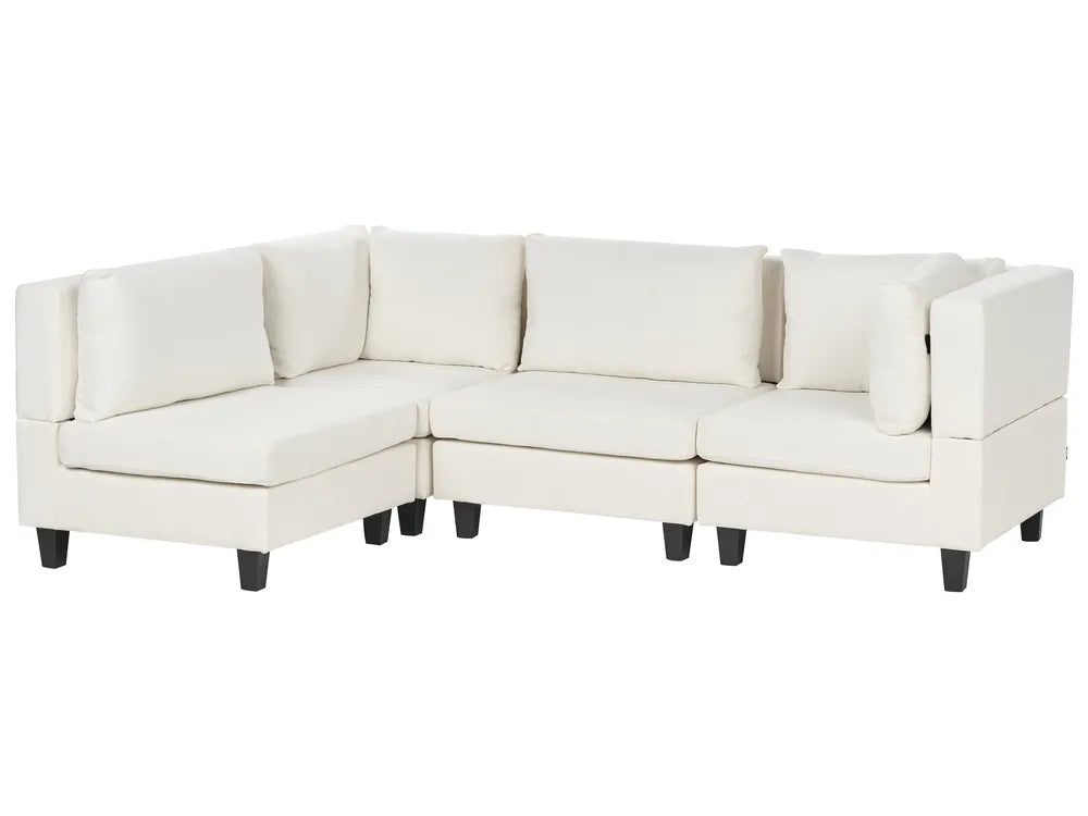 Modular Corner Sofa 4 Seater Fabric Off-White Right Hand Turella