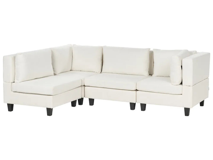 Modular Corner Sofa 4 Seater Fabric Off-White Right Hand Turella
