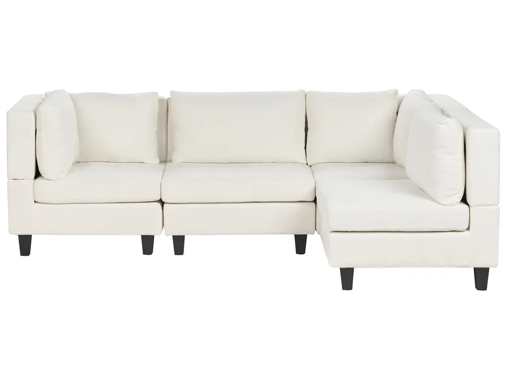 Modular Corner Sofa 4 Seater Fabric Off-White Left Hand Turella