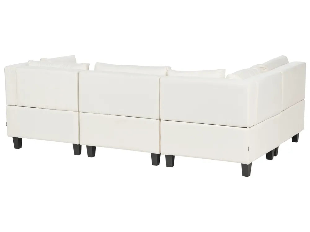Modular Corner Sofa 4 Seater Fabric Off-White Left Hand Turella