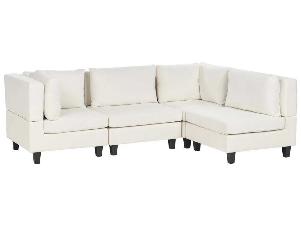 Modular Corner Sofa 4 Seater Fabric Off-White Left Hand Turella