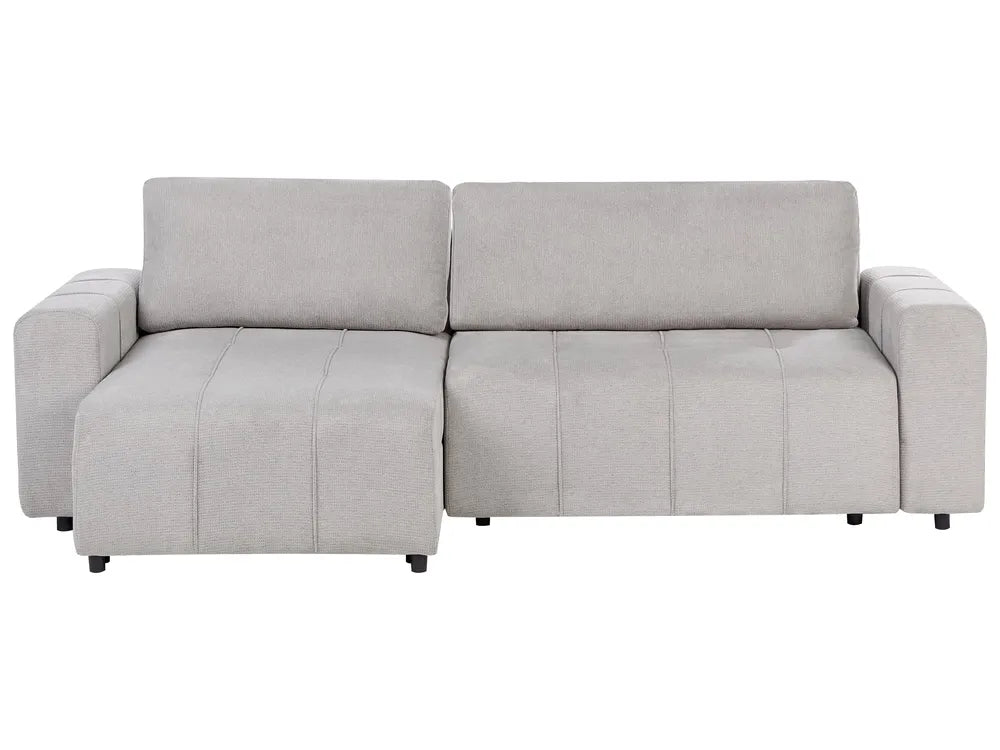 U-Shape Sofa Bed 4 Seater Fabric Light Beige with Storage Solta