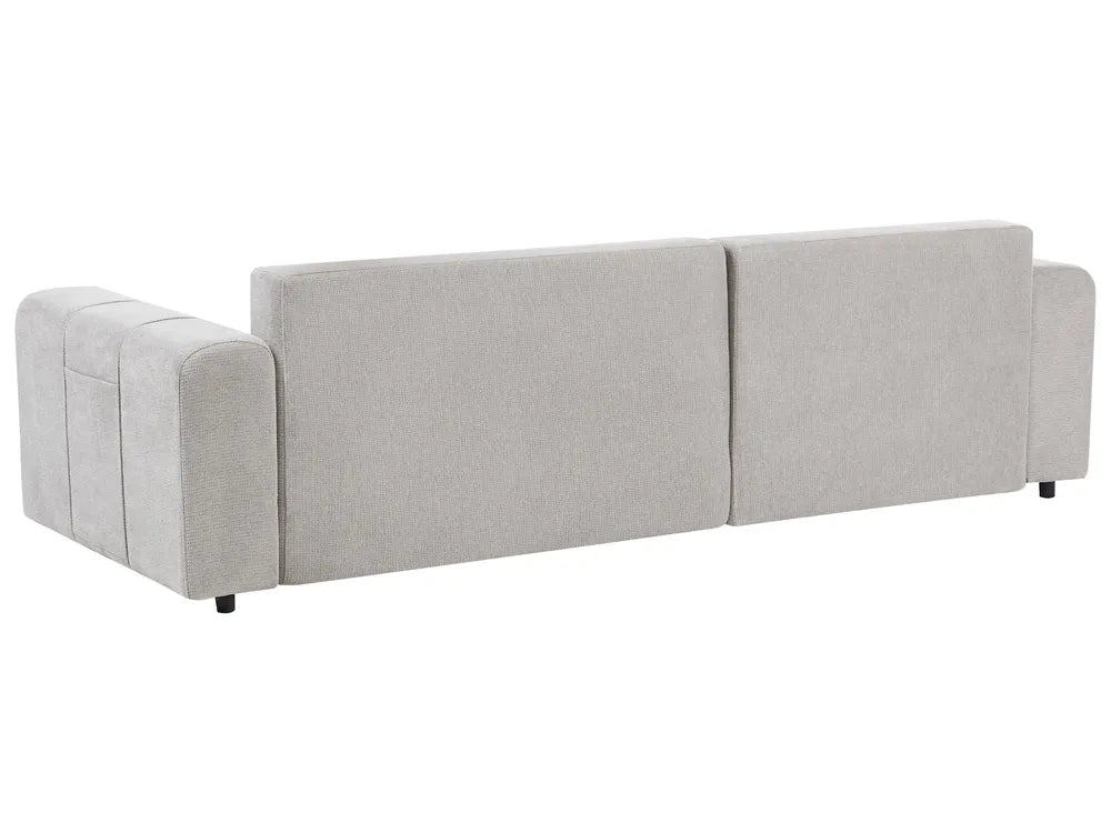 U-Shape Sofa Bed 4 Seater Fabric Light Beige with Storage Solta