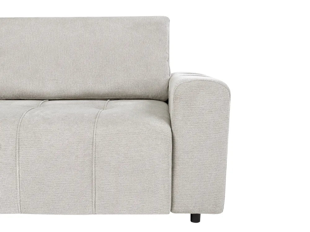 U-Shape Sofa Bed 4 Seater Fabric Light Beige with Storage Solta