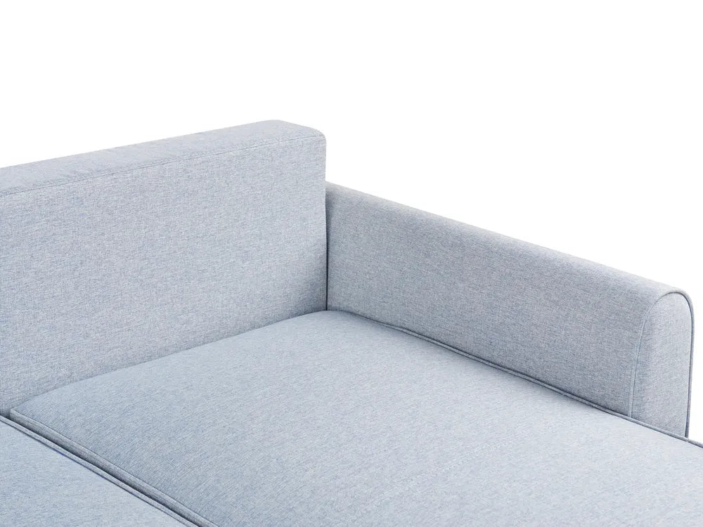 Corner Sofa Bed 3 Seater Fabric Light Blue with Storage Left Hand Tavo