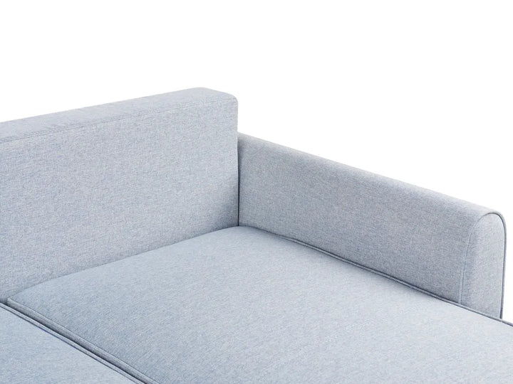 Corner Sofa Bed 3 Seater Fabric Light Blue with Storage Left Hand Tavo