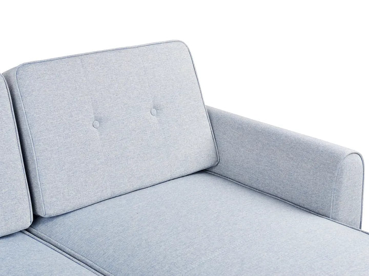 Corner Sofa Bed 3 Seater Fabric Light Blue with Storage Left Hand Tavo