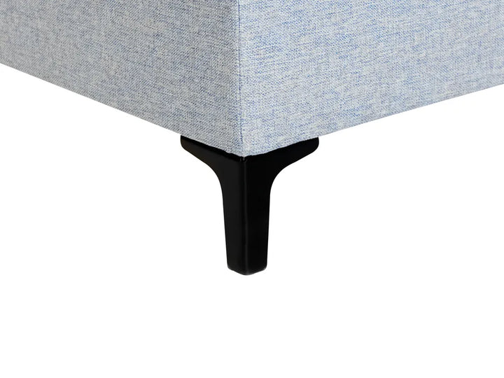 Corner Sofa Bed 3 Seater Fabric Light Blue with Storage Right Hand Tavo