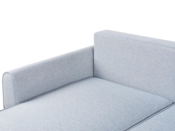 Corner Sofa Bed 3 Seater Fabric Light Blue with Storage Right Hand Tavo