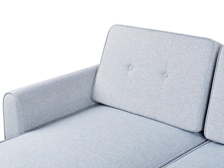 Corner Sofa Bed 3 Seater Fabric Light Blue with Storage Right Hand Tavo