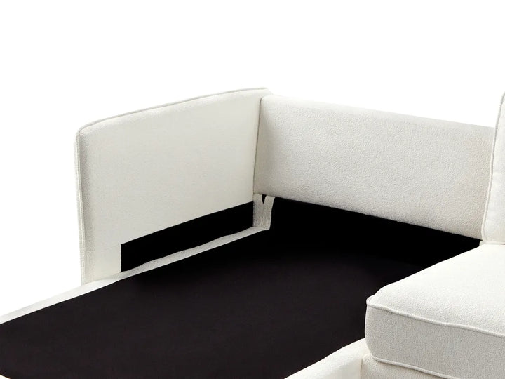 Corner Sofa 3 Seater Boucle Off-White Right Hand Bodhild