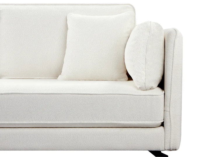 Corner Sofa 3 Seater Boucle Off-White Right Hand Bodhild