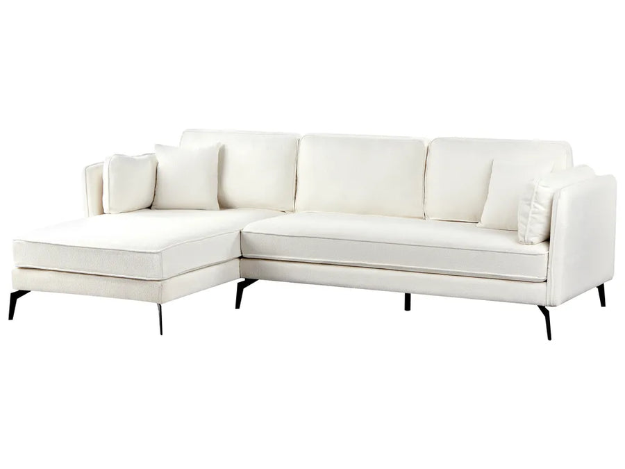 Corner Sofa 3 Seater Boucle Off-White Right Hand Bodhild