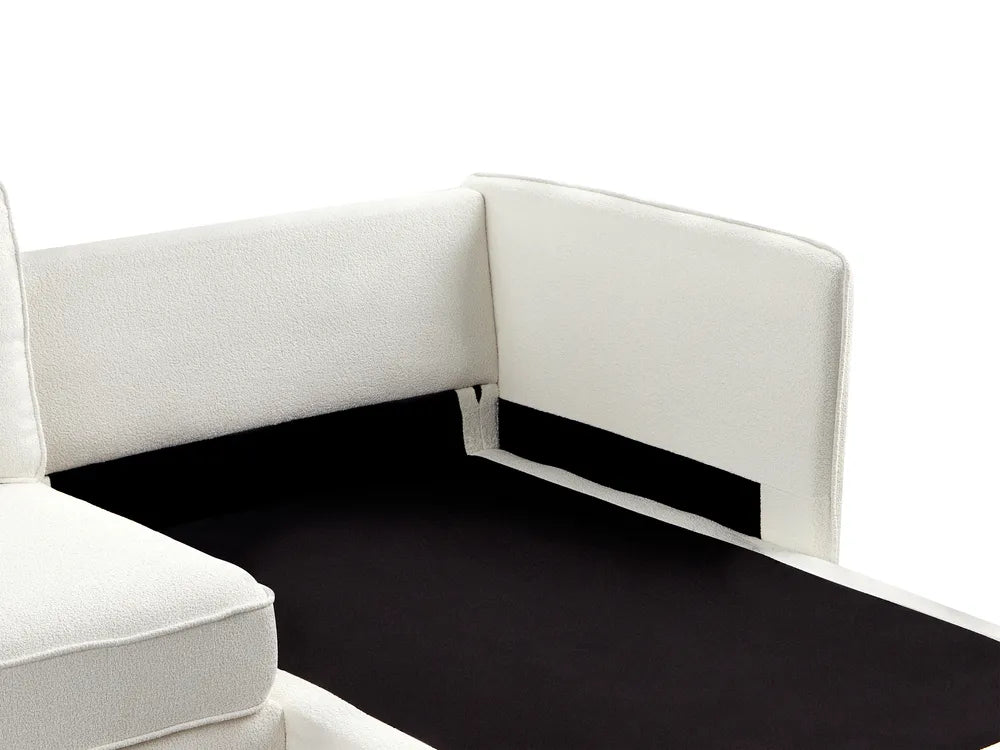 Corner Sofa 3 Seater Boucle Off-White Left Hand Bodhild