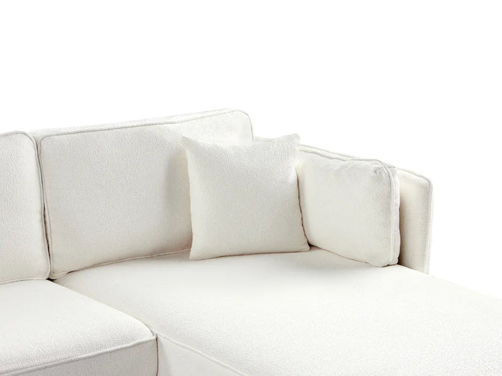 Corner Sofa 3 Seater Boucle Off-White Left Hand Bodhild