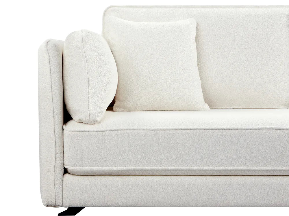 Corner Sofa 3 Seater Boucle Off-White Left Hand Bodhild