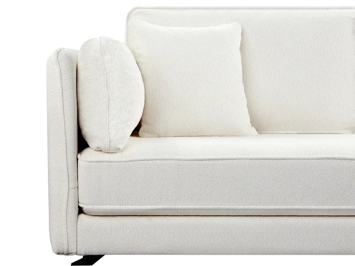 Corner Sofa 3 Seater Boucle Off-White Left Hand Bodhild