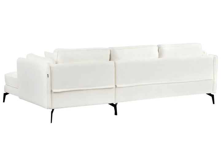 Corner Sofa 3 Seater Boucle Off-White Left Hand Bodhild