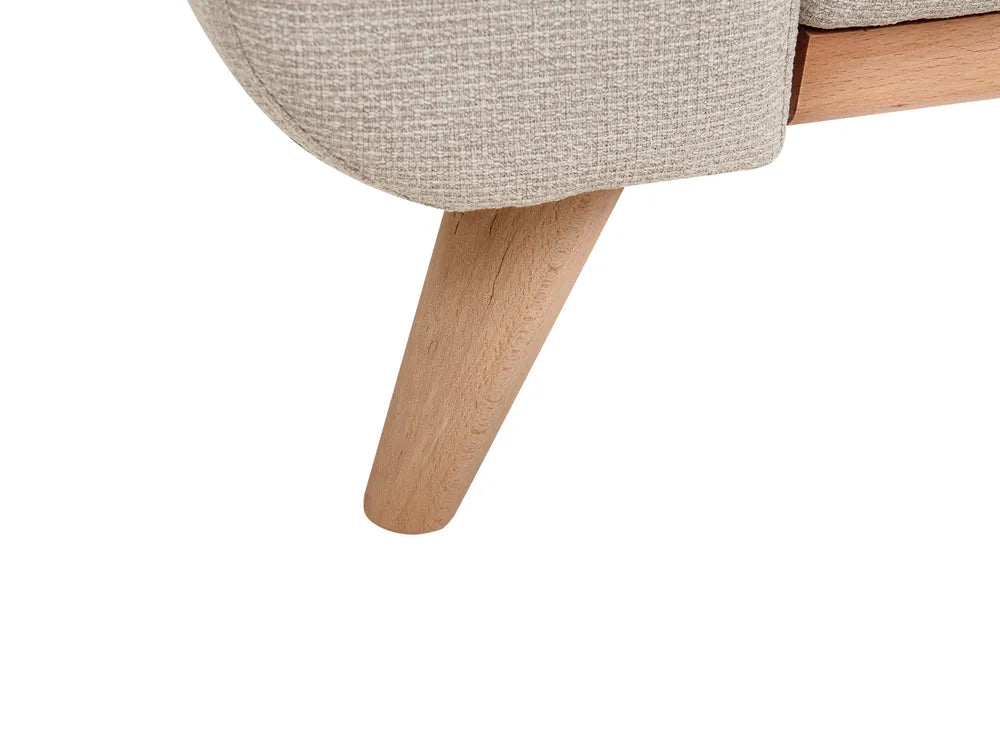 Corner Sofa Bed 3 Seater Fabric Light Beige Left Hand Andress