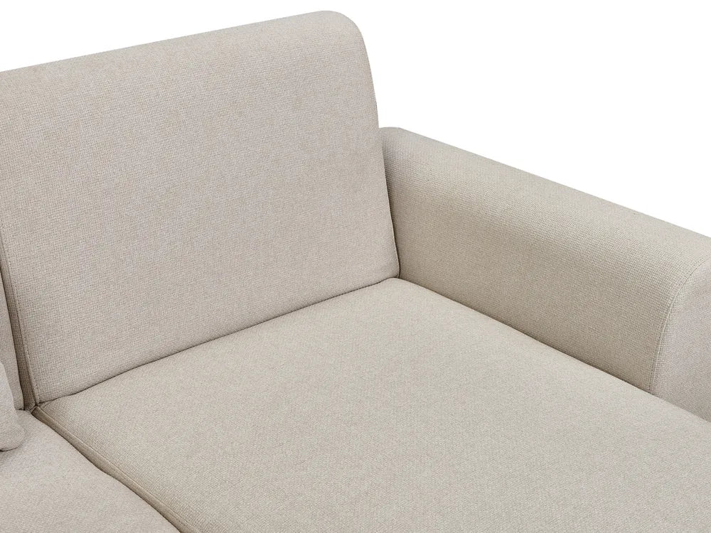 Corner Sofa Bed 3 Seater Fabric Light Beige Left Hand Andress